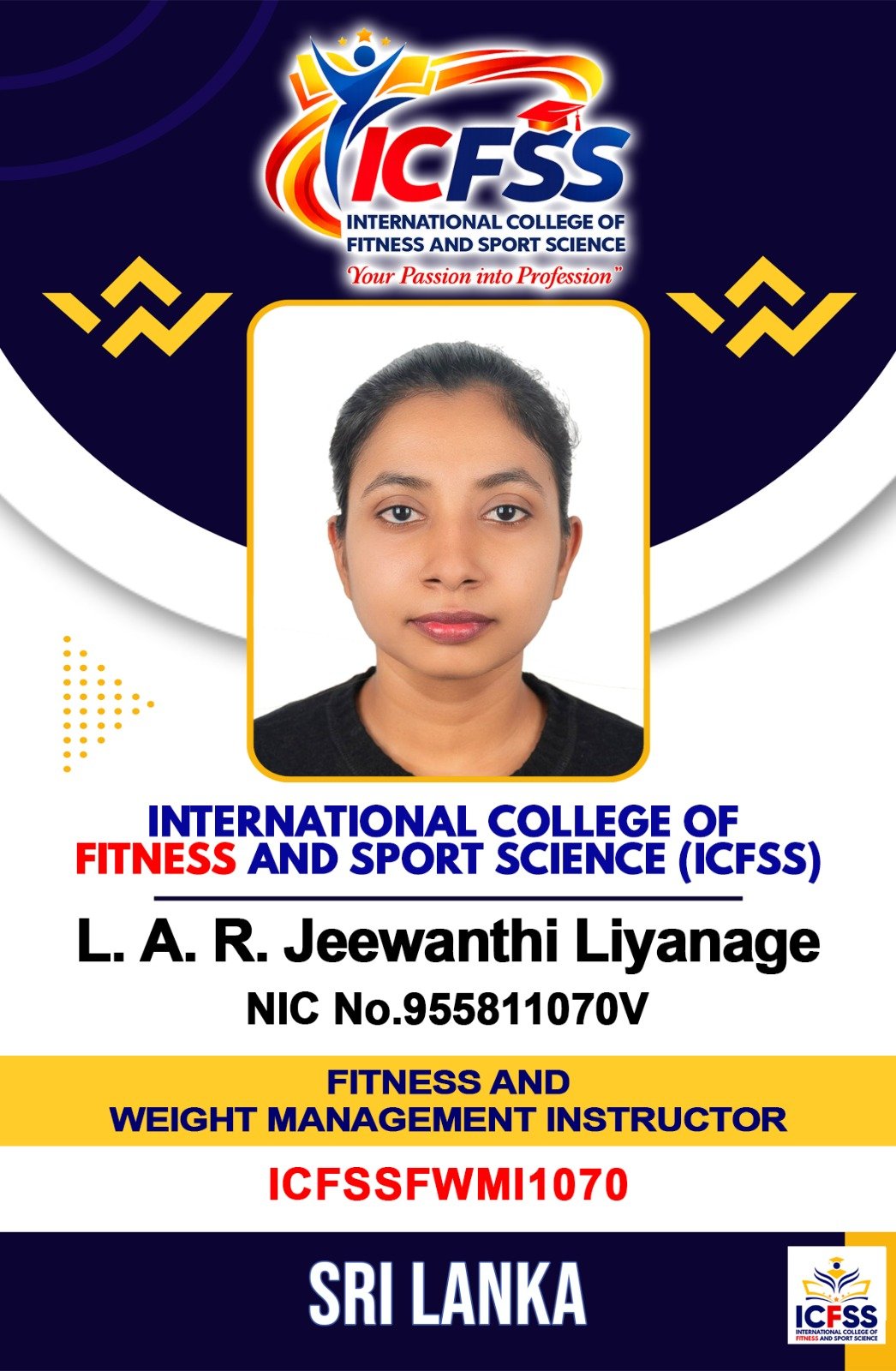 Student Professional ID Card — Jeewanthi
